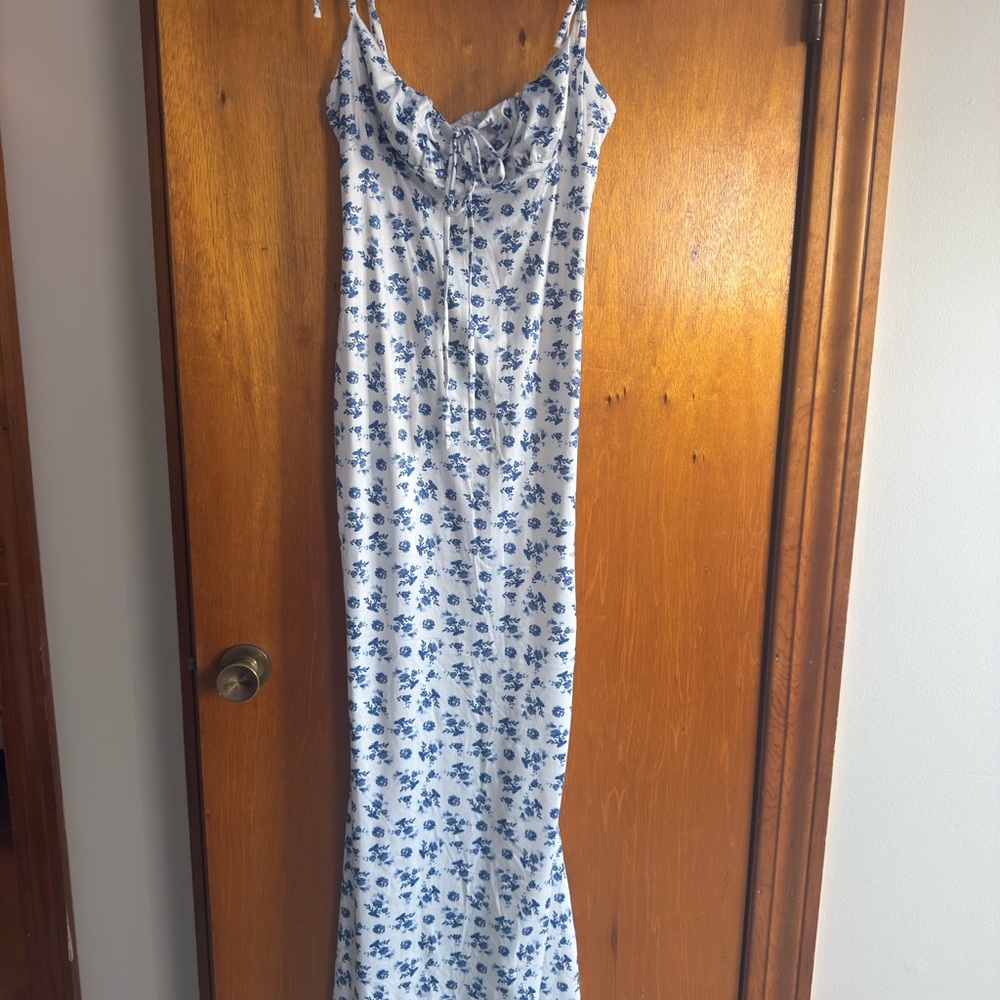 Floral Blue Maxi Dress. Size M.